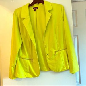 Torrid Bright Yellow Blazer with Zipper Detail 3X